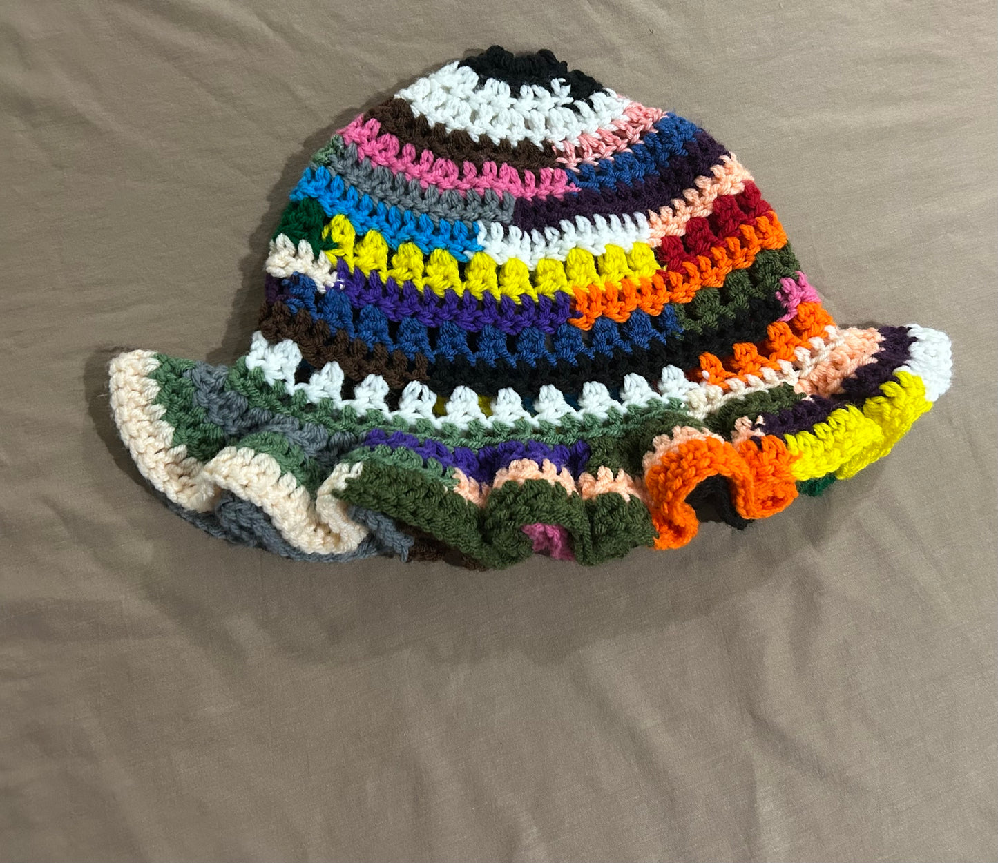 Multi-Color Scrap Yarn Hat