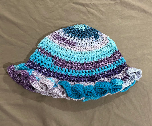 Blue Purple Striped Hat