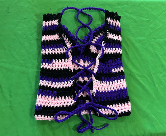 Black Purple Pink Bra Top