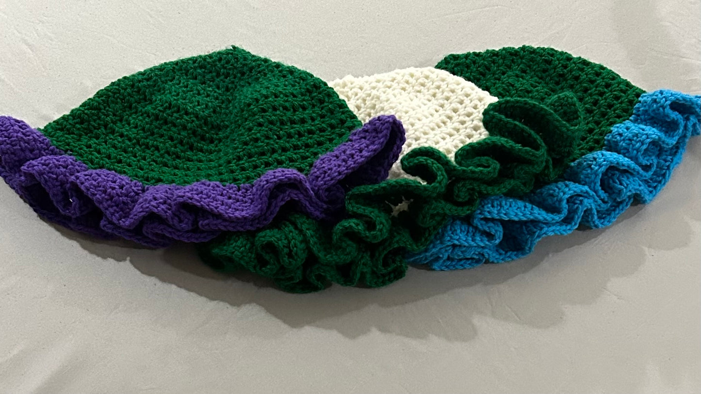 Green Ruffle Hat