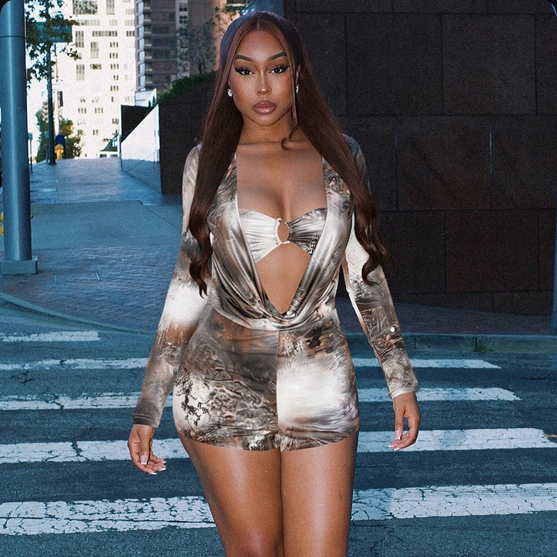 Swing Collar Strapless Top Jumpsuit