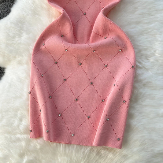 Beading Camisole Sleeveless Tank Top Dress