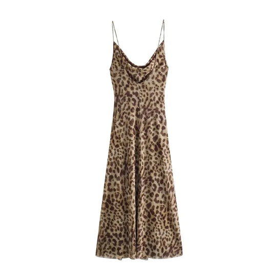 Leopard Print Slip Dress