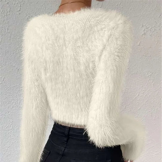 Fluffy Short Pullover Sweater