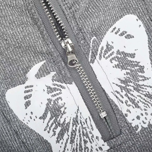 Butterfly Printed Zipper Pants