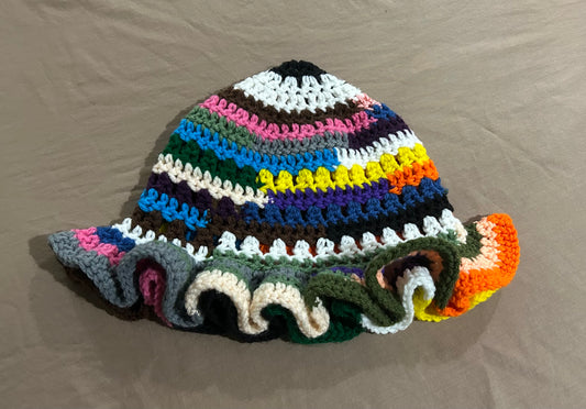Multi-Color Scrap Yarn Hat