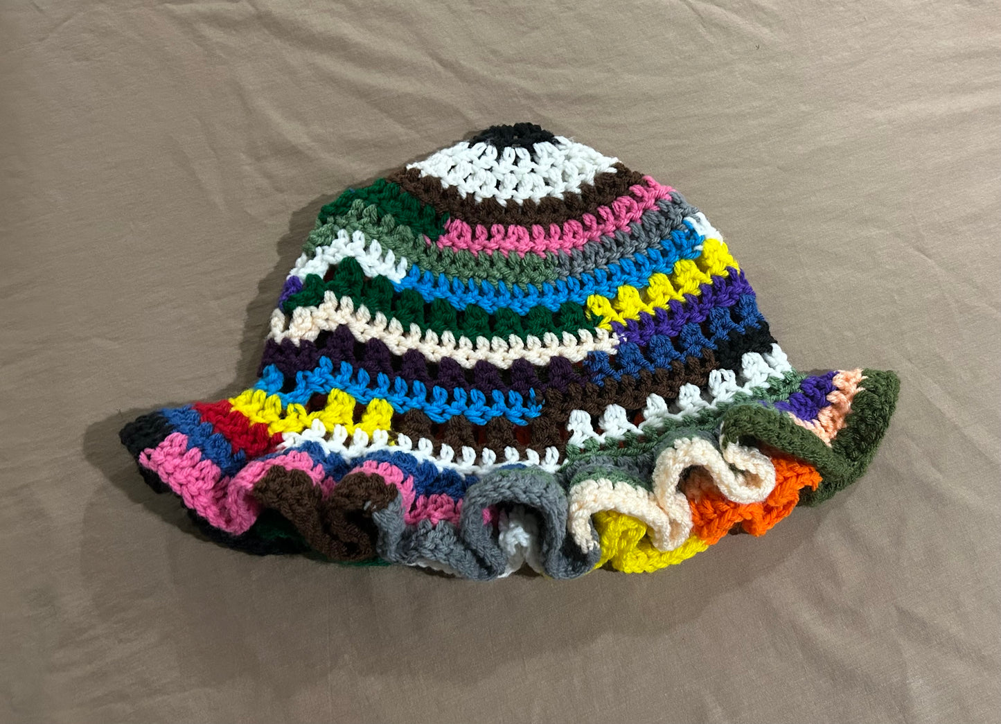 Multi-Color Scrap Yarn Hat