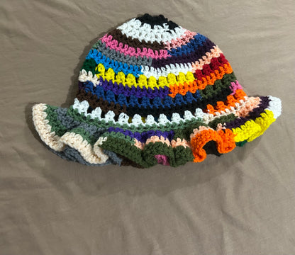 Multi-Color Scrap Yarn Hat