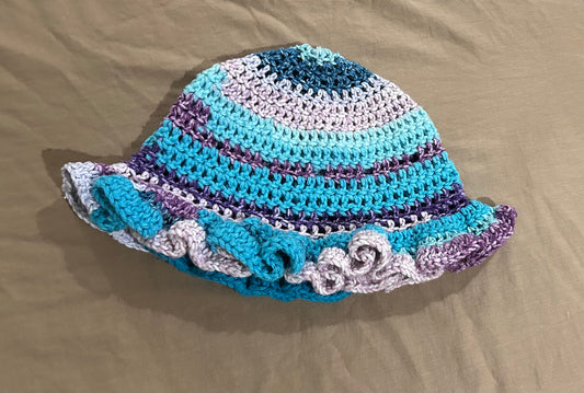 Blue Purple Striped Hat