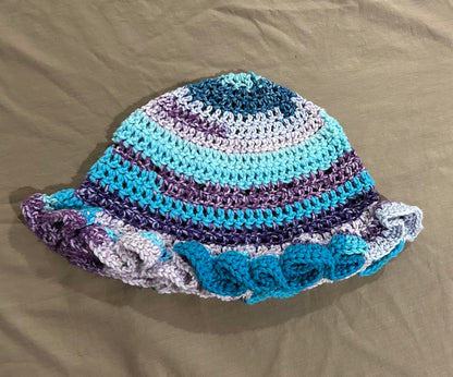 Blue Purple Striped Hat