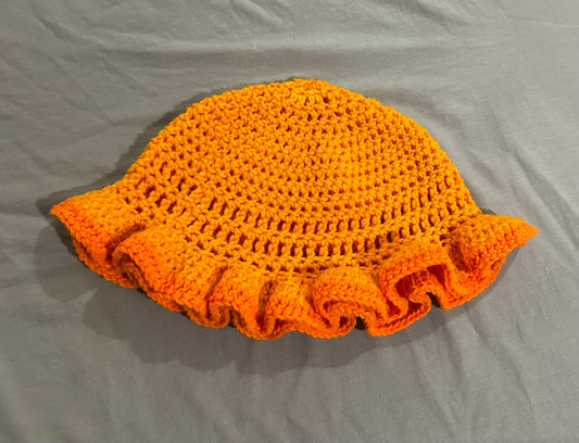 Orange Ruffle Hat