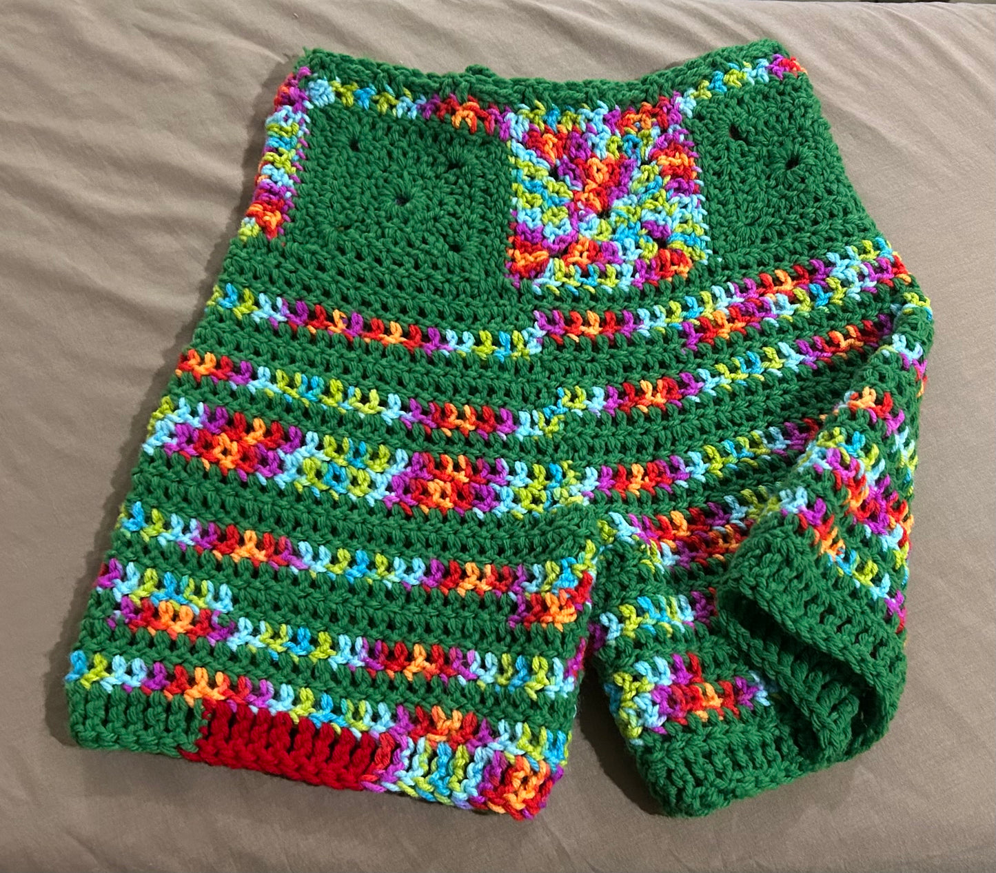 Green Festive Shorts