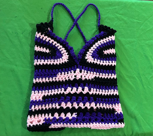 Black Purple Pink Bra Top