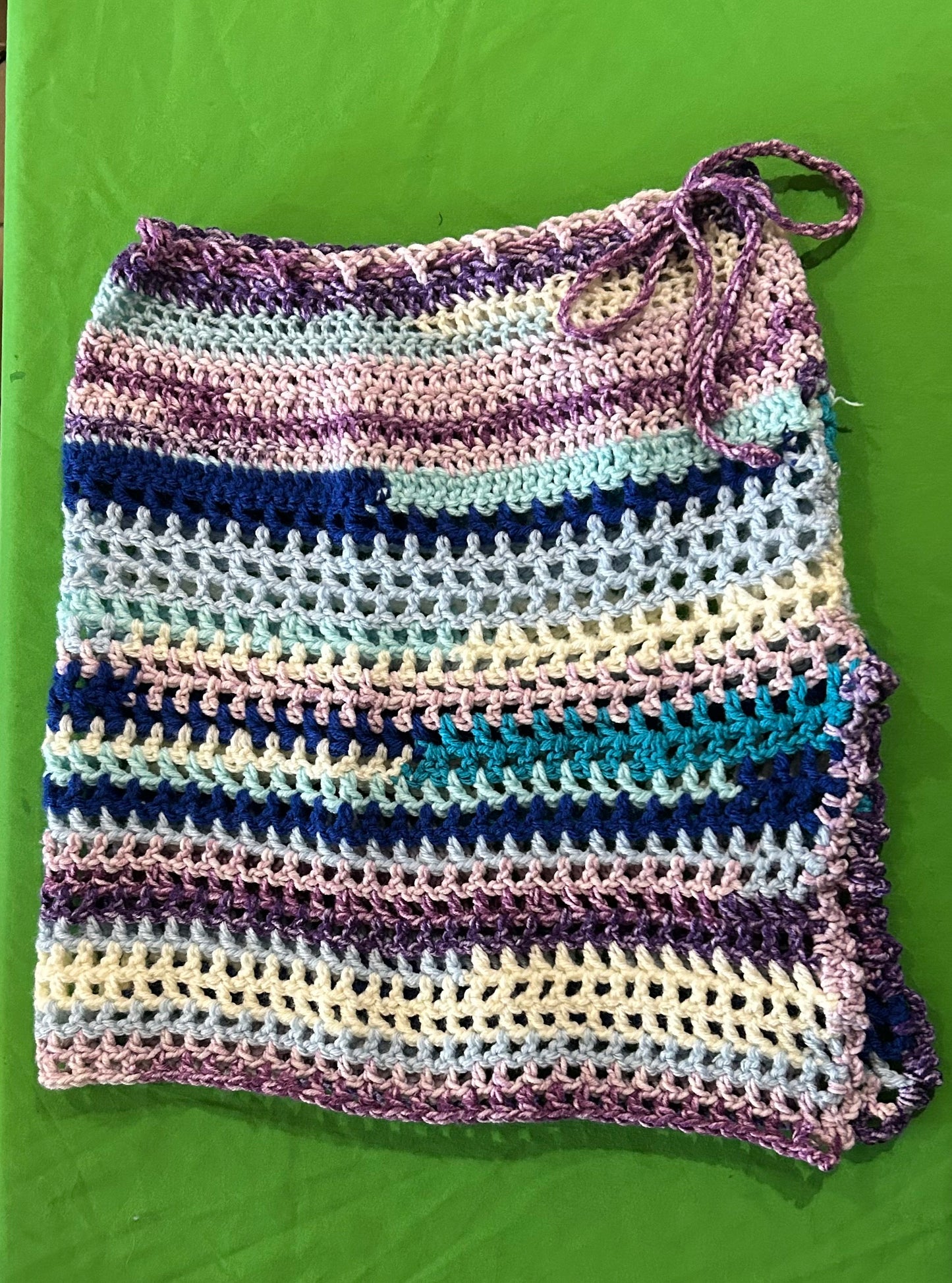 Blue Purple White Split Skirt