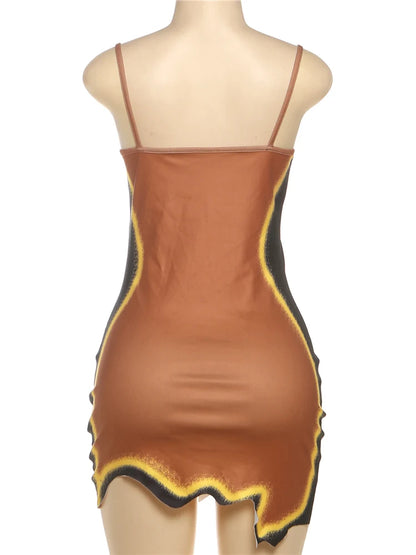 My Honey Tulip Print Mini Dress