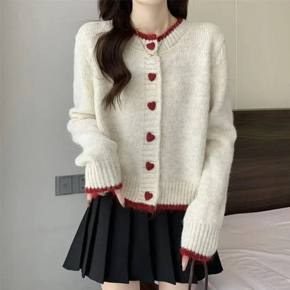 Heart Button Knit Cardigan