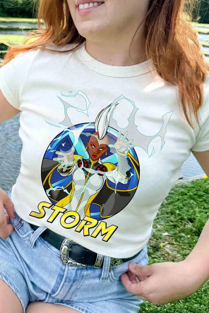 Marvel X-Men Storm Action Portrait Oversized Loose Casual Stylish T-Shirt