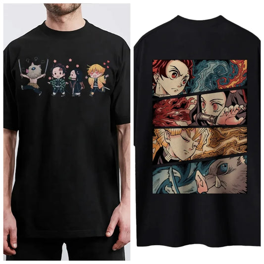 Demon Slayer Anime Classic Characters Sports Casual Short-Sleeved Graphic Tee
