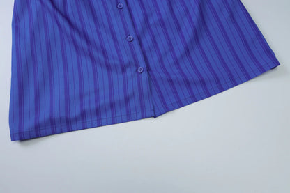 Stephanie Fashion Striped Shirt Dress