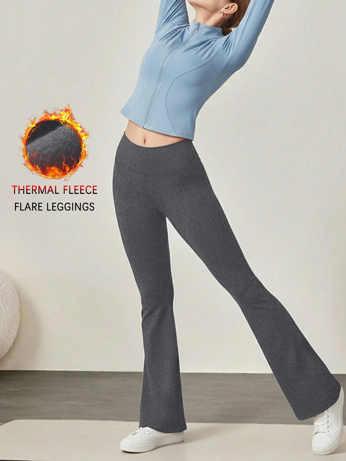Women's Super Soft High Waisted Bootcut Fleece Flare Leggings