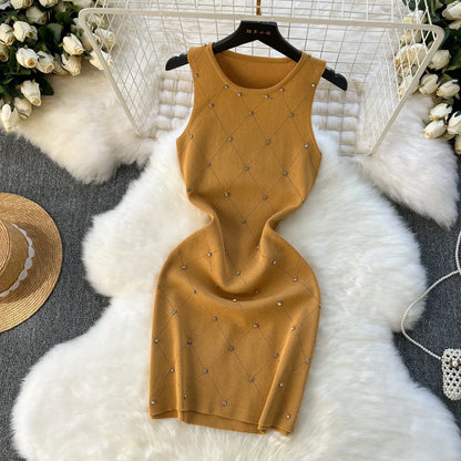 Beading Camisole Sleeveless Tank Top Dress