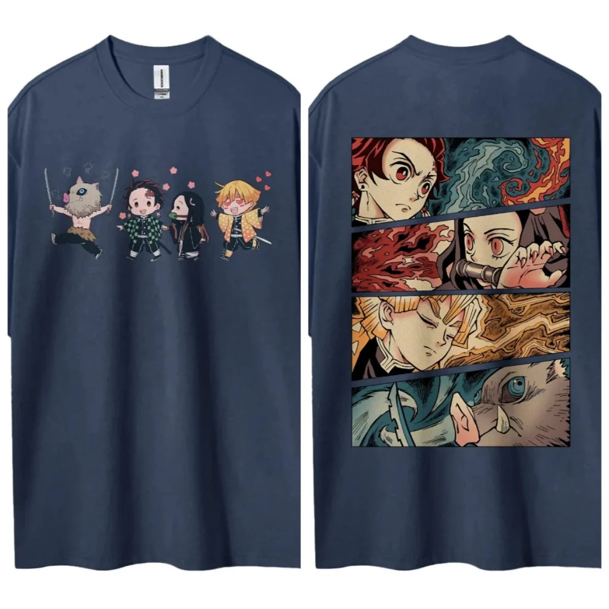 Demon Slayer Anime Classic Characters Sports Casual Short-Sleeved Graphic Tee