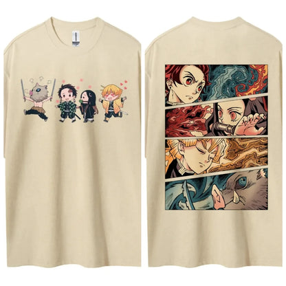 Demon Slayer Anime Classic Characters Sports Casual Short-Sleeved Graphic Tee
