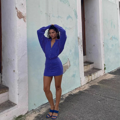 Stephanie Fashion Striped Shirt Dress