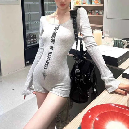 Pursuit Of Happiness Printed Long Sleeve Jumpsuit