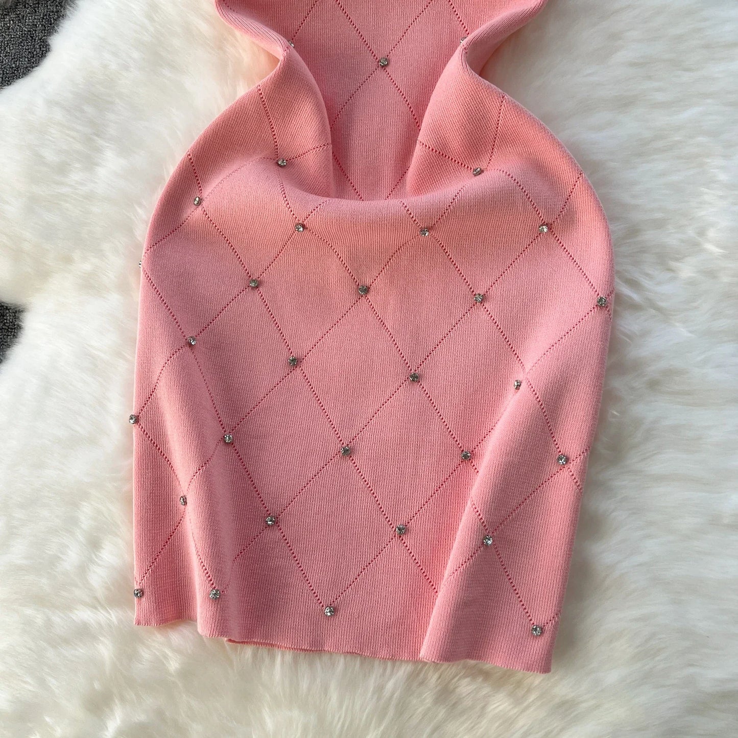 Beading Camisole Sleeveless Tank Top Dress