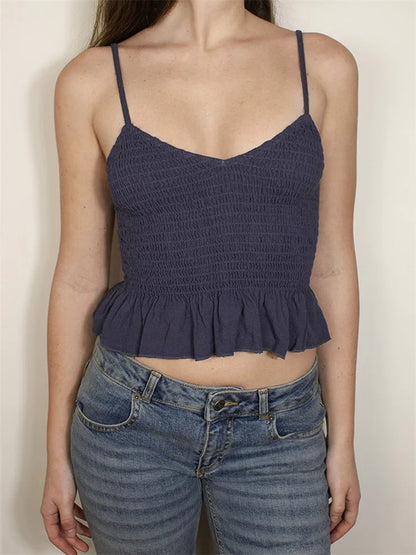 Ruffles Hem Casual Tank Top