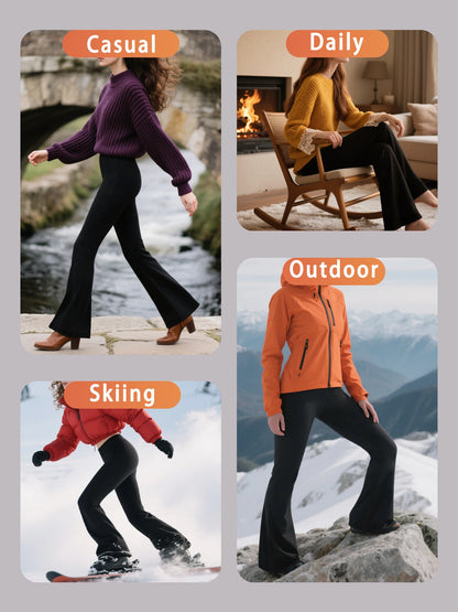 Women's Super Soft High Waisted Bootcut Fleece Flare Leggings