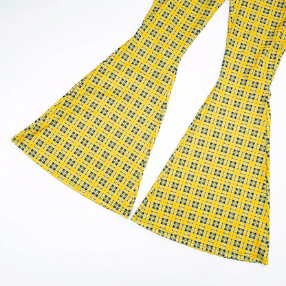 Plaid Print Casual Flared Pants