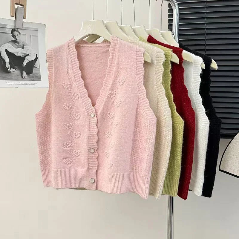 Elegant Fashion All-Match V-Neck Sleeveless Vest