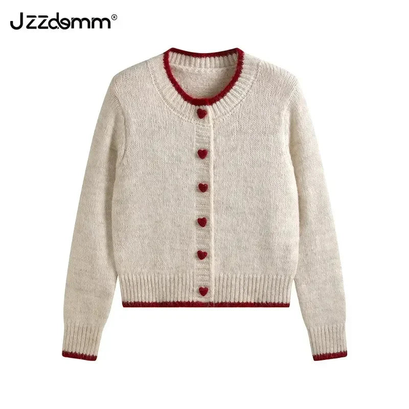 Heart Button Knit Cardigan