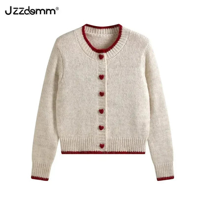 Heart Button Knit Cardigan