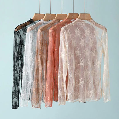 Lace Embroid Mesh Top