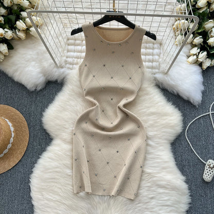 Beading Camisole Sleeveless Tank Top Dress