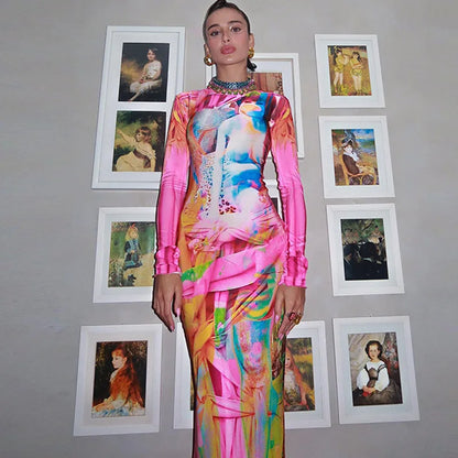 Work Of Art Bodycon Long Dress