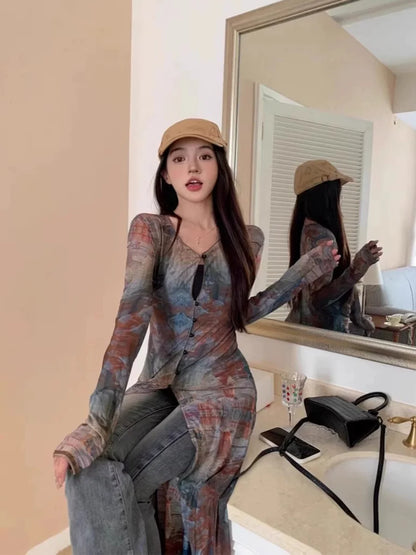 Retro Oil Painting Cardigan