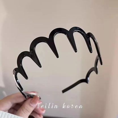 2pcs/set Teeth Non-slip Hair Comb Plastic Headband Hair Ornament Accessories