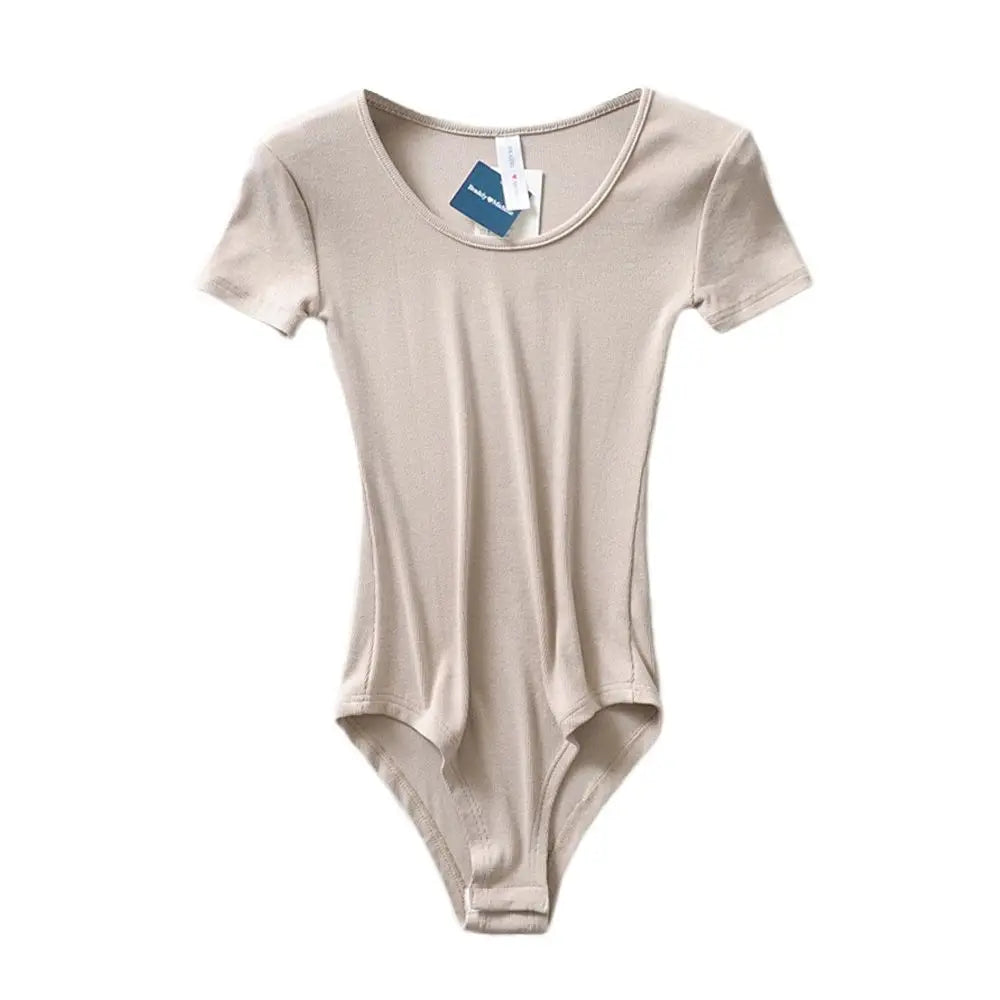 Casual Short Sleeve Round Neck Bodysuit