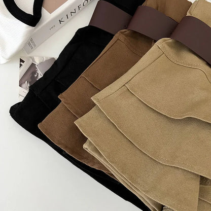 Tiered Ruffle Mini Skirt with Belt