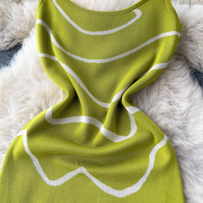 Wavy Lines Fashion Elastic Long Dress