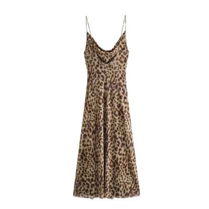 Leopard Print Slip Dress