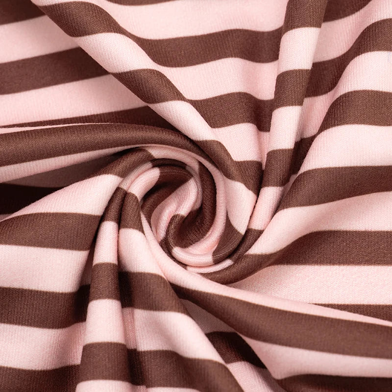 Riley Color-Block Striped Long-Sleeve Crew Neck Short Dress