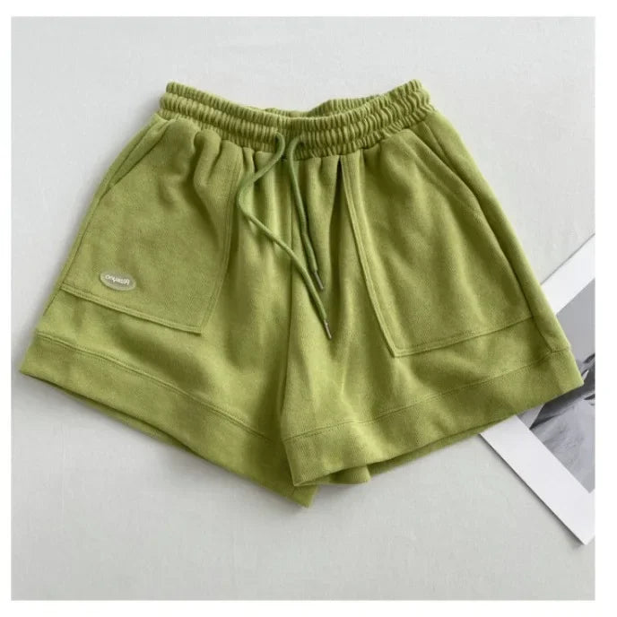 Comfortable Loose Wide-legged Drawstring Home Versatile Shorts