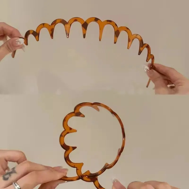 2pcs/set Teeth Non-slip Hair Comb Plastic Headband Hair Ornament Accessories