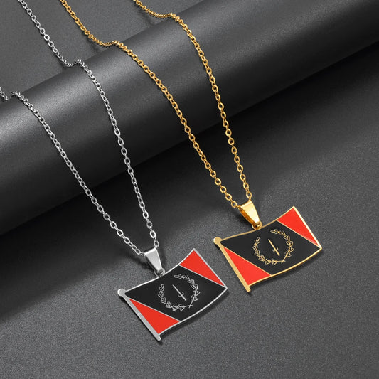 Soulaan African American Flag Pendant Necklaces