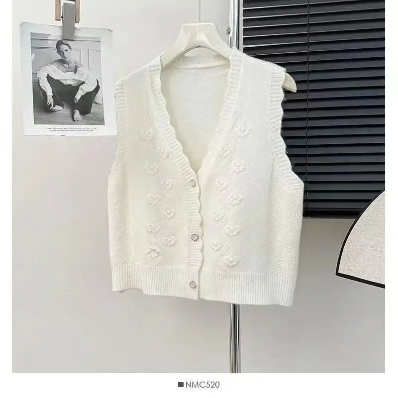 Elegant Fashion All-Match V-Neck Sleeveless Vest